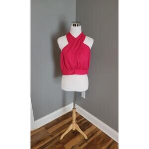 Bebe Halter Top - Red - Size Large